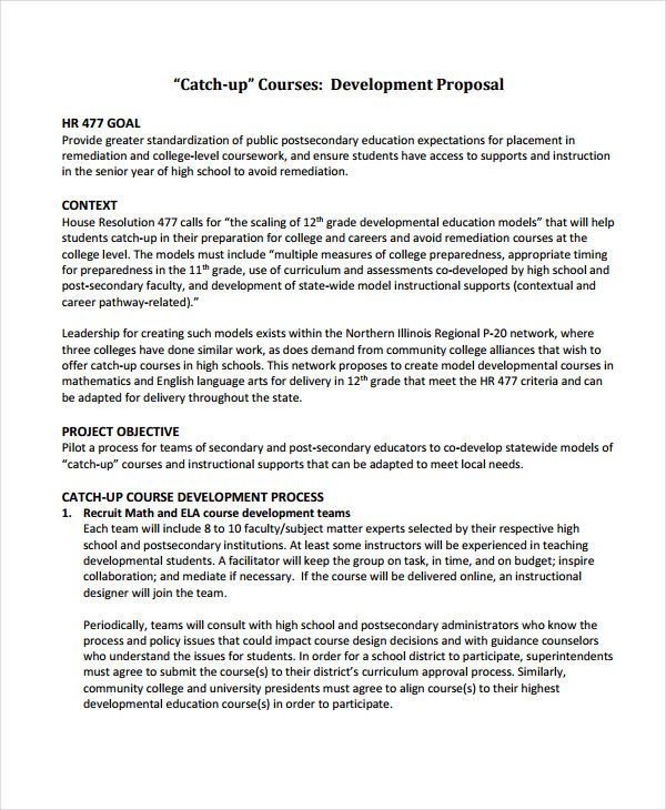 course development proposal