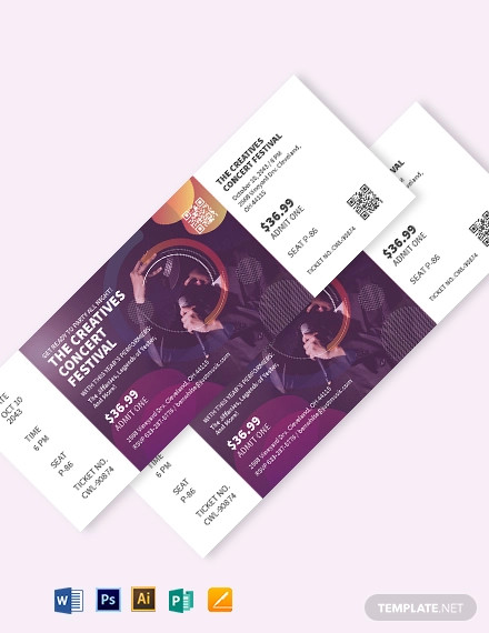 creative concert ticket template