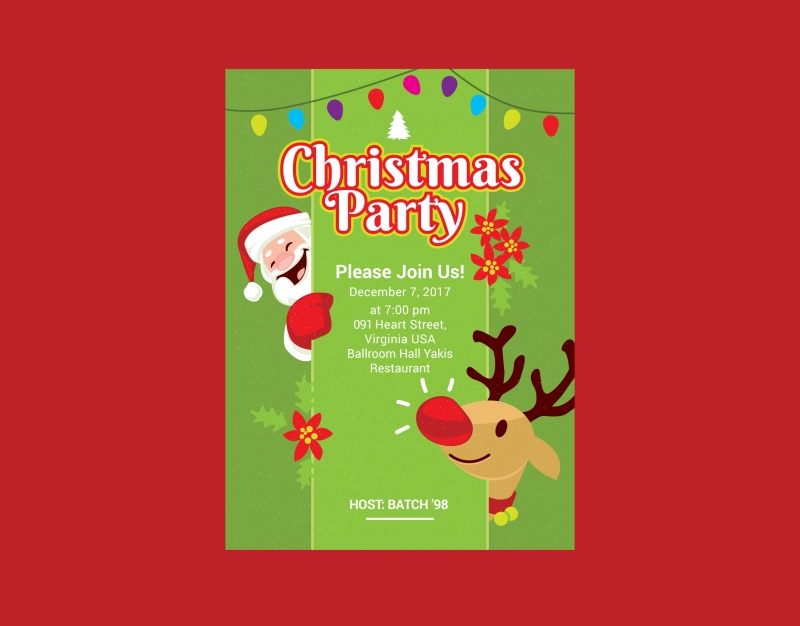 cute christmas party flyer