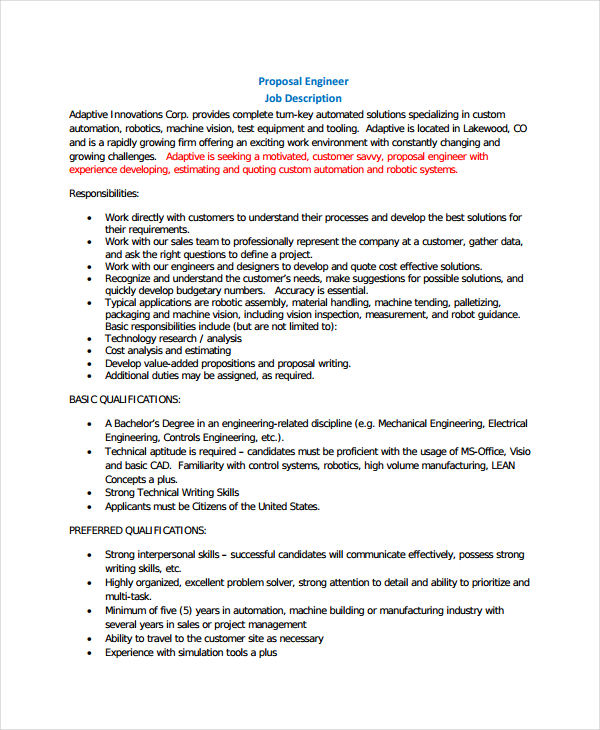 12+ Job Proposal Examples - PDF, DOC | Examples