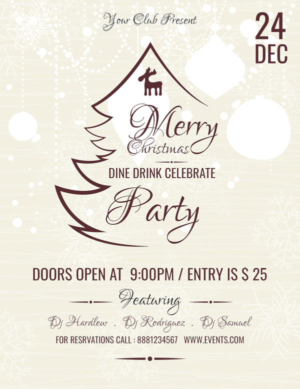 free christmas night party flyer template