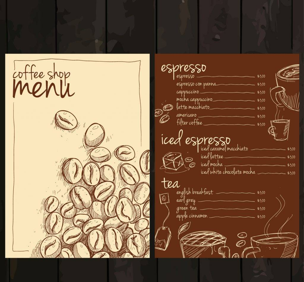 menu coffee coffe examples