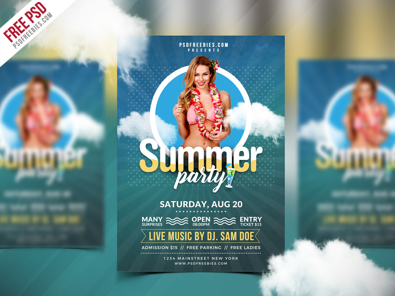 Free PSD Summer Party Flyer