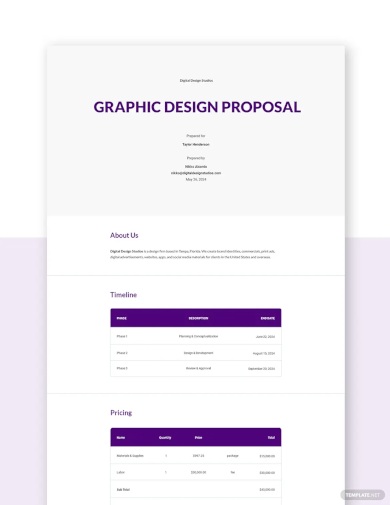 graphic design project proposal template