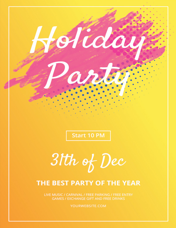 holiday party flyer template