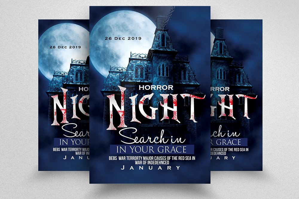 horror movie night flyer
