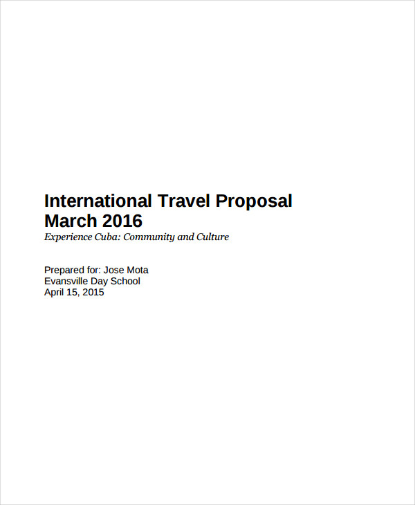 international travel proposa