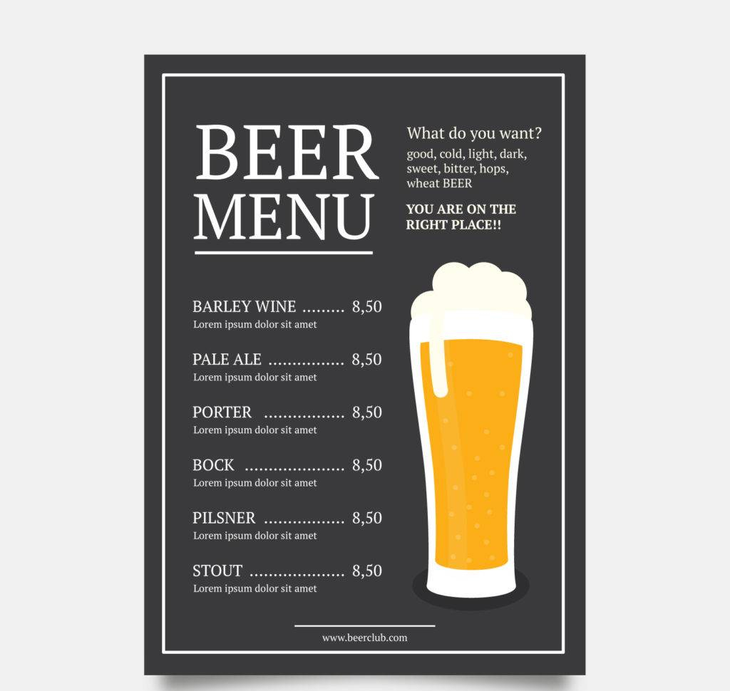 16+ Beer Menu Designs & Examples - PSD, AI, Vector EPS 