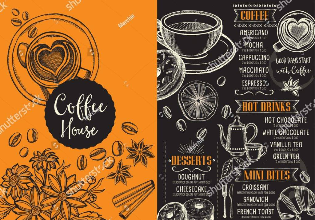 Orange Coffe Menu Design