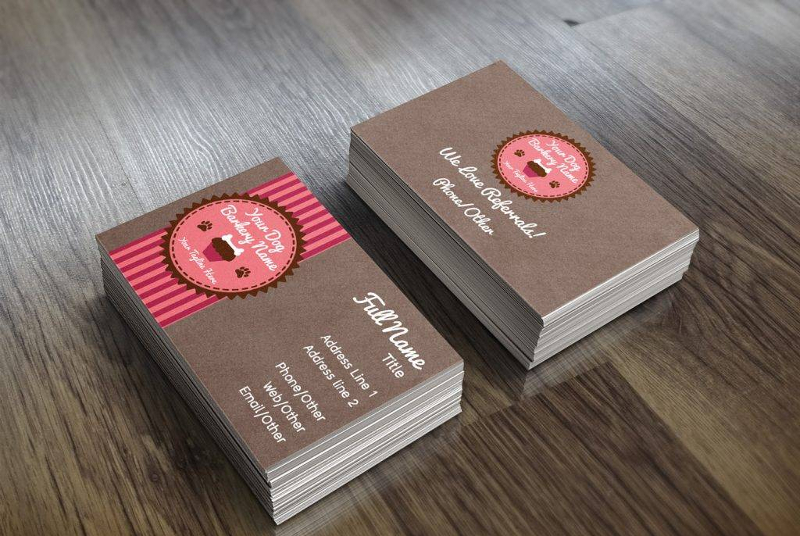 premade pet bakery business cards