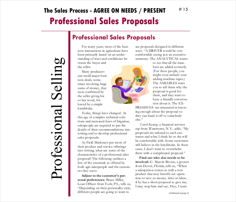 professional sale proposal