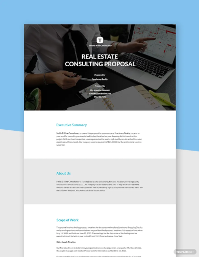 real estate consulting proposal template