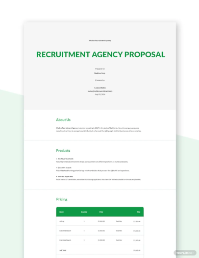 recruitment agency proposal template