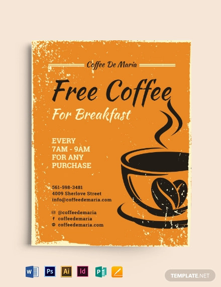 retro coffeeshop flyer template
