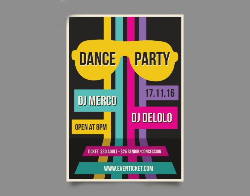 retro dance flyer