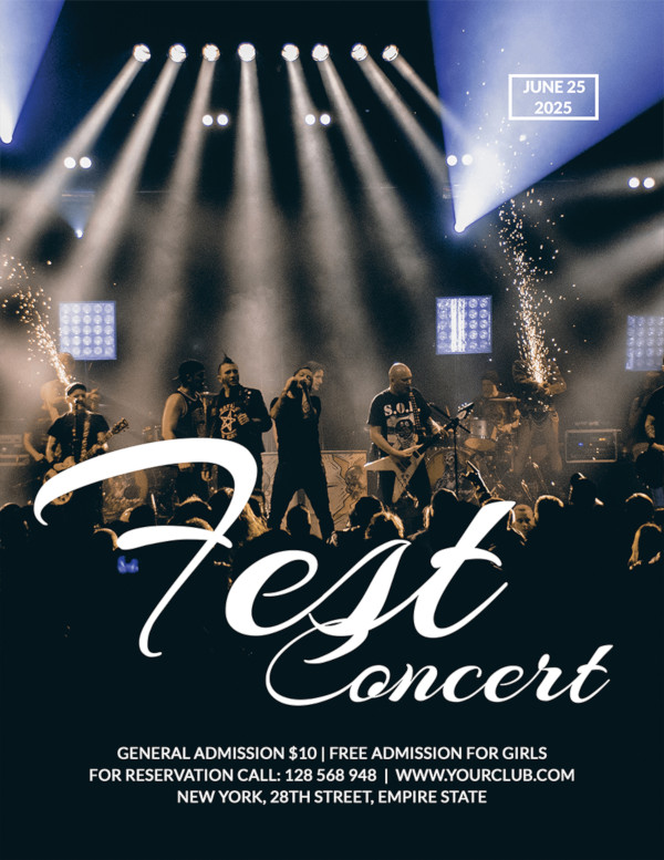 rock concert fest flyer template