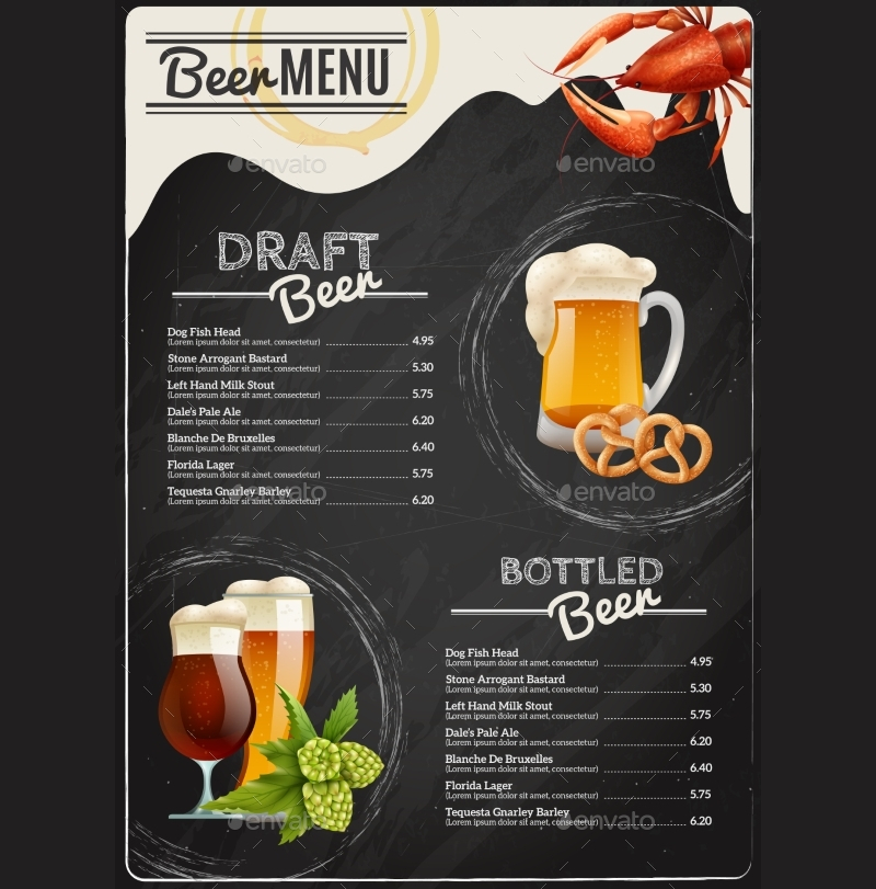 Sample Chalkboard Beer Menu