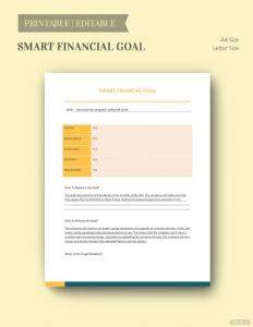 smart financial goals template 232x300