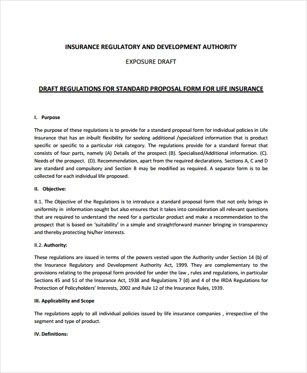 Insurance Proposal 11+ Examples, Format, Pdf Examples