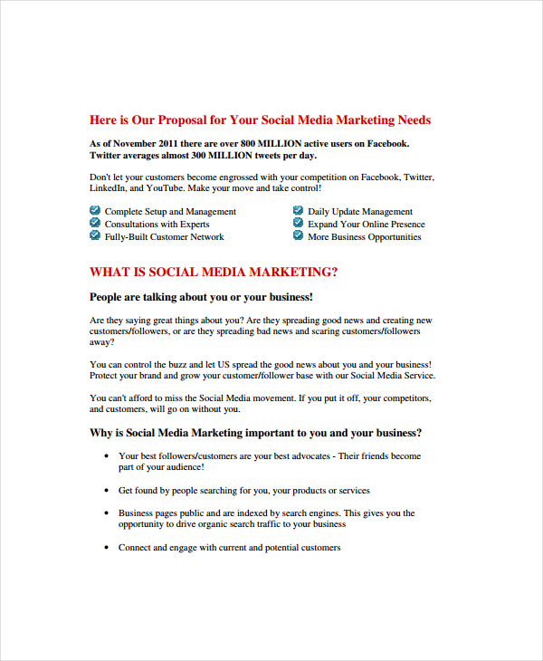 Social Media Marketing Proposal 12 Examples Format Pdf Examples