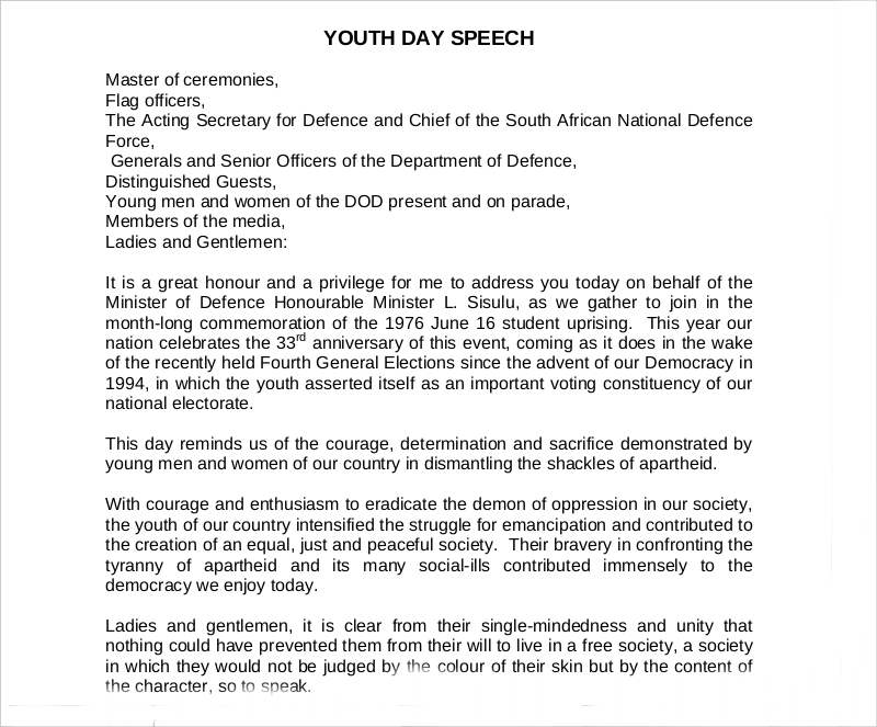 youth day speech example1