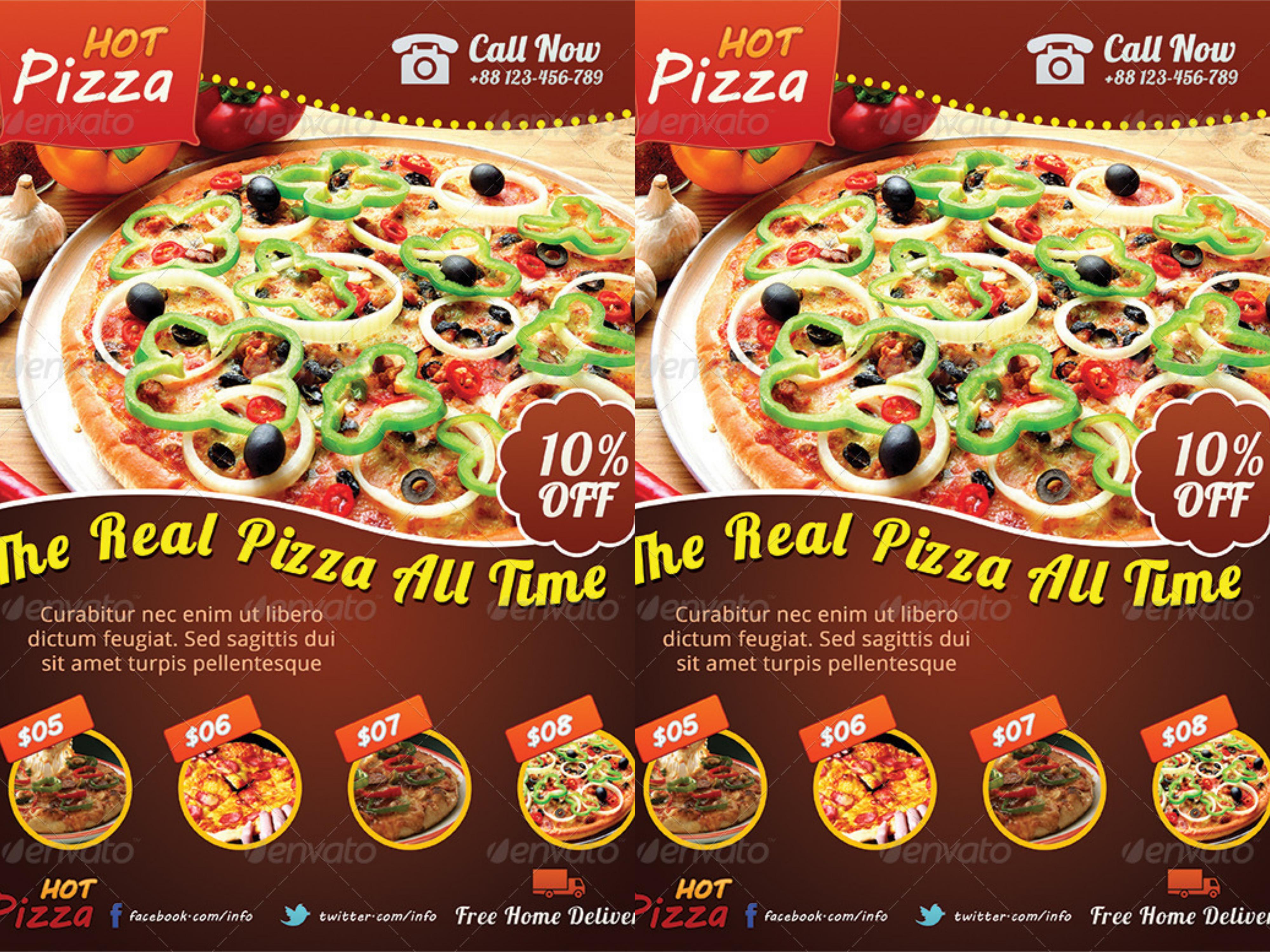 Free 26 Pizza Flyer Examples In Publisher Word Photoshop Illustrator Indesign Pages Examples