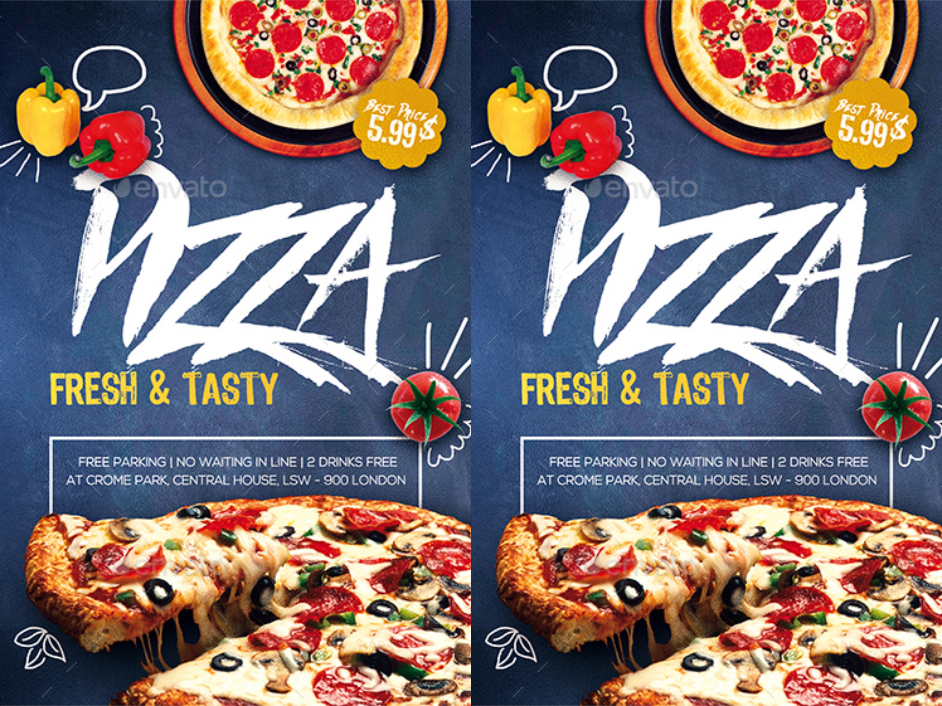 Free 26 Pizza Flyer Examples In Publisher Word Photoshop Illustrator Indesign Pages Examples