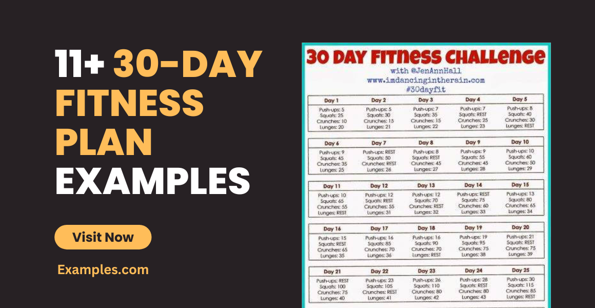 30 Day Fitness Plan 11 Examples