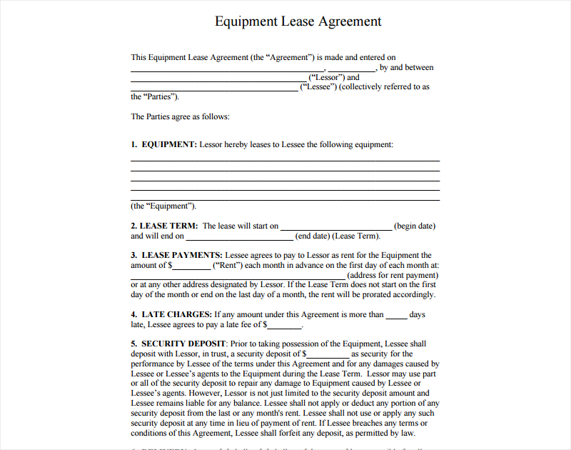 Lease Agreement - 29+ Examples, Format, Pdf | Examples