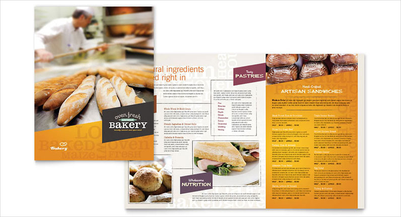 artisan bakery menu template design