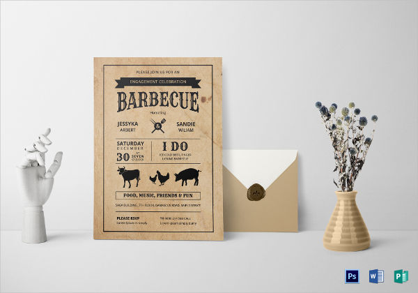 BBQ Engagement Party Invitation Template