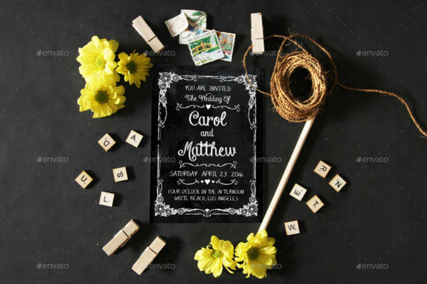 chalkboard wedding invitation