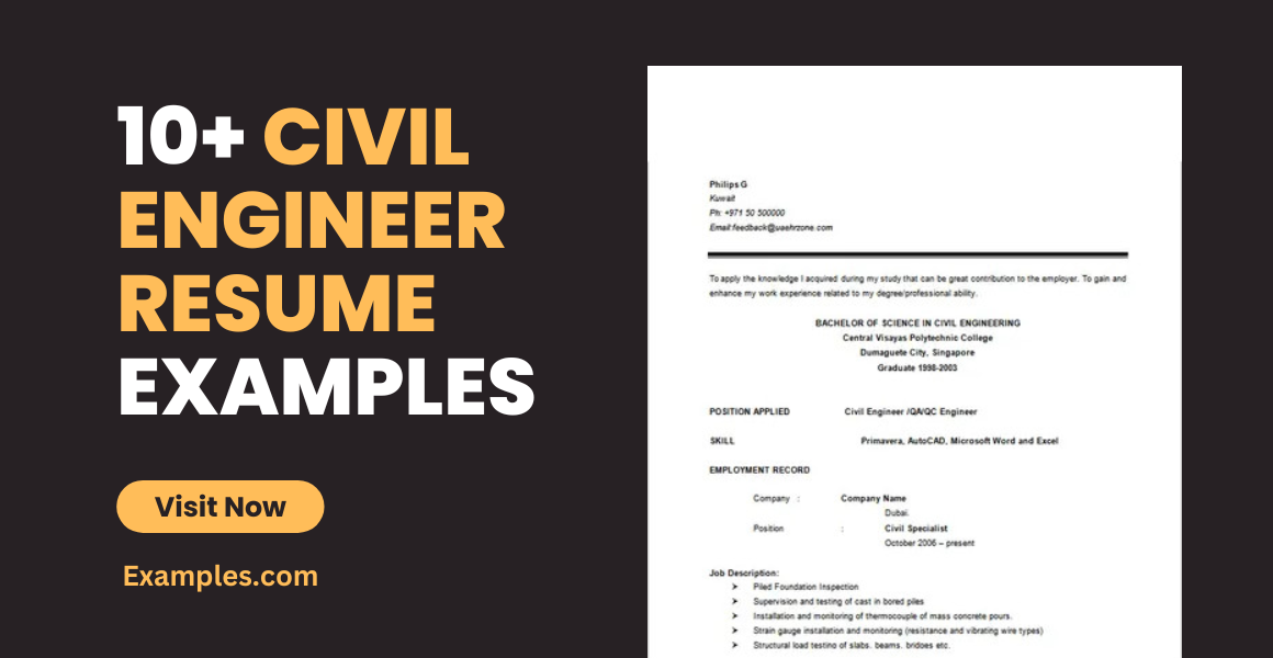 civil engineer resume examples