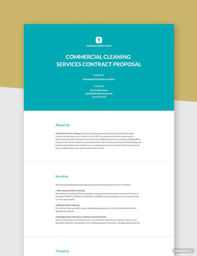 commercial cleaning services contract proposal template