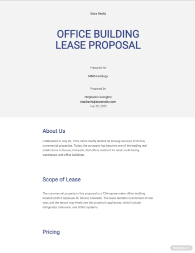 commercial property proposal template