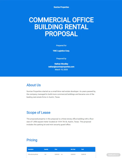 commercial rental proposal template