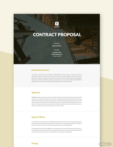 Construction Proposal Examples - 32+ in PDF | MS Word | PSD | AI | Examples