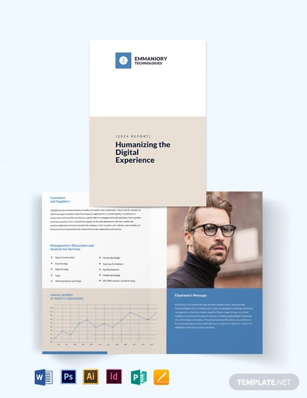 corporate annual report bi fold brochure template