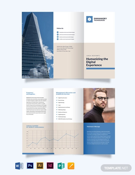 corporate annual report tri fold brochure template
