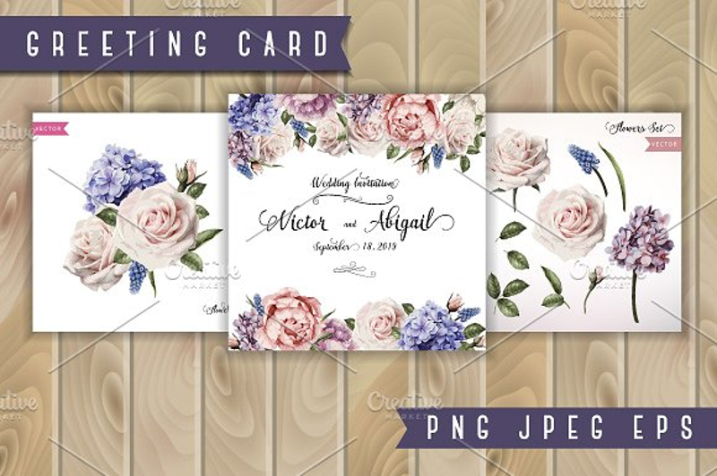 decorative floral greeting card