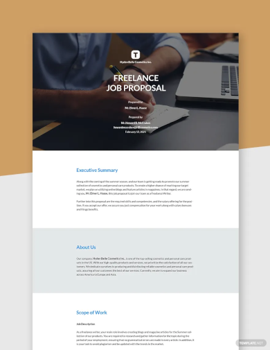 editable freelance job proposal template