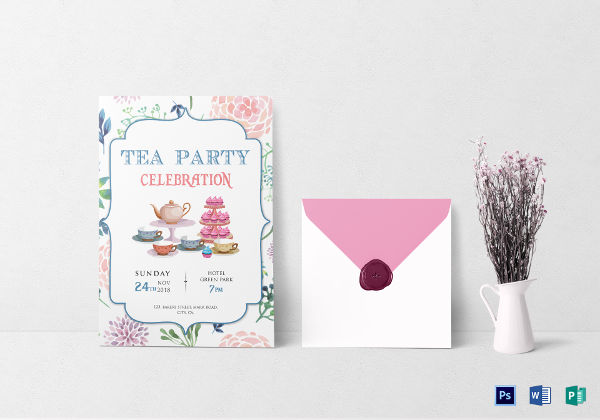 elegant tea party invitation