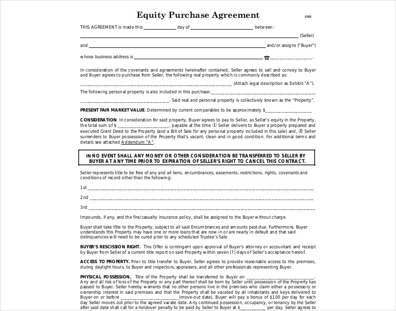 equity purchase contract