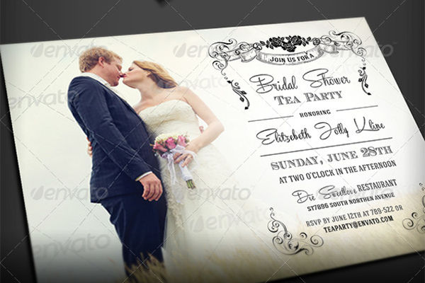 Flower Royal Bridal Tea Party Invitation