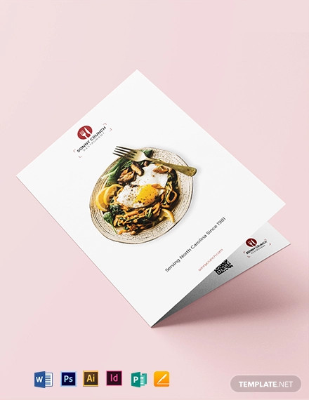 food and drink bi fold brochure template