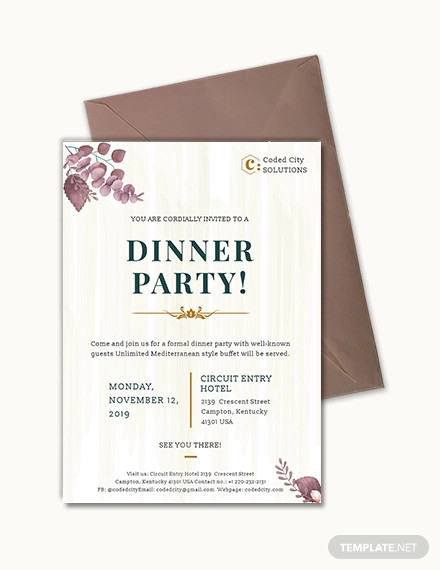 Dinner Party Invitation - 32+ Examples, Illustrator, Design, Word