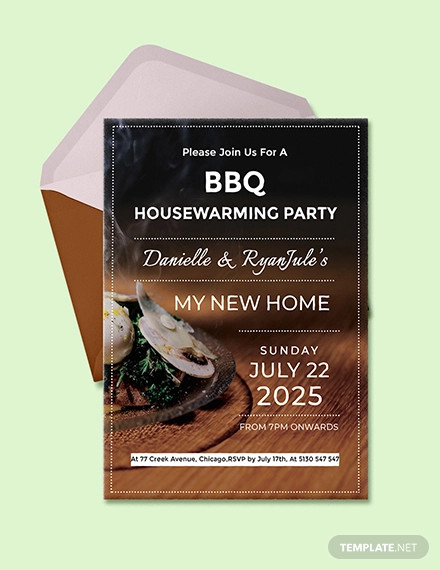 Free Bbq Housewarming Party Invitation Template