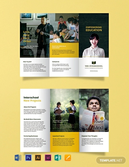 Free Education Trifold Brochure Template