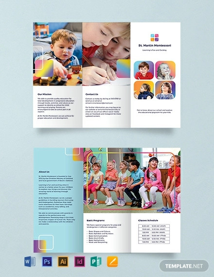 free kindergarten brochure template