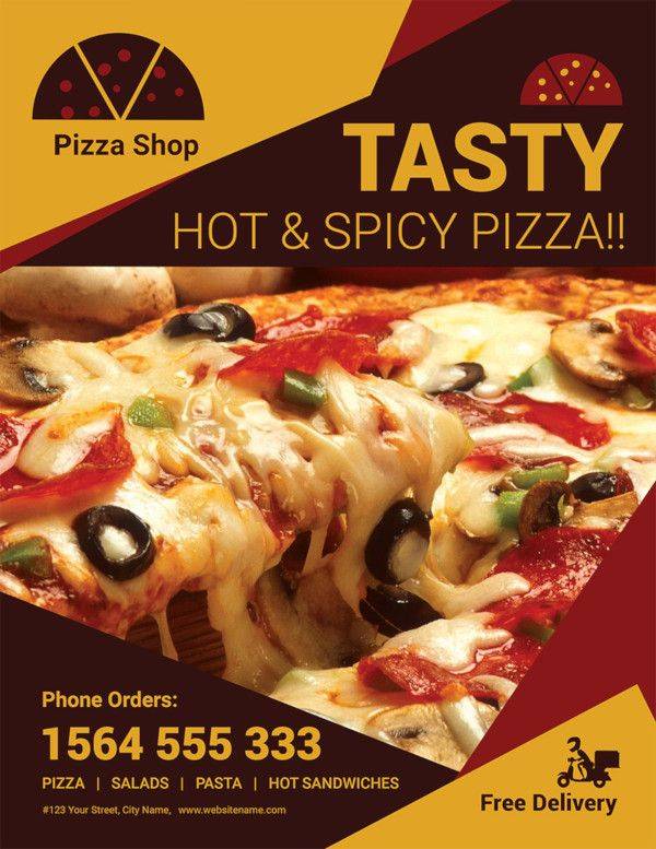 free pizza sale flyer template 600
